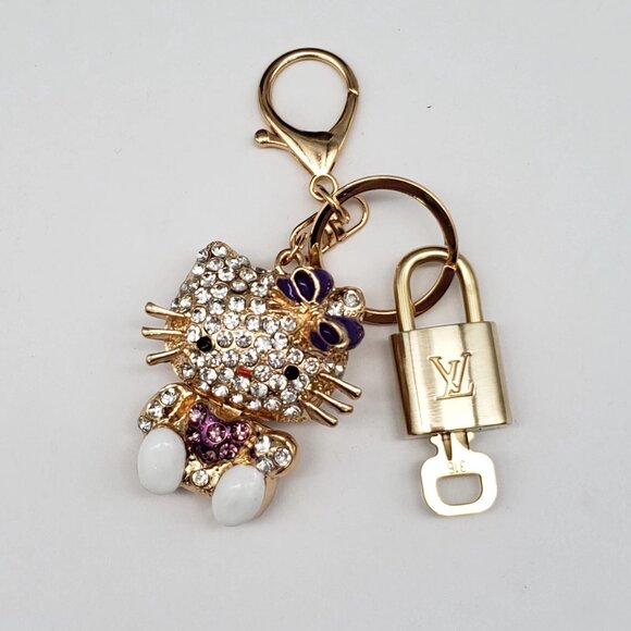 Authentic Louis Vuitton Lock & Key with unbranded Bagcharm, Keycharm, Keychain - Picture 1 of 6